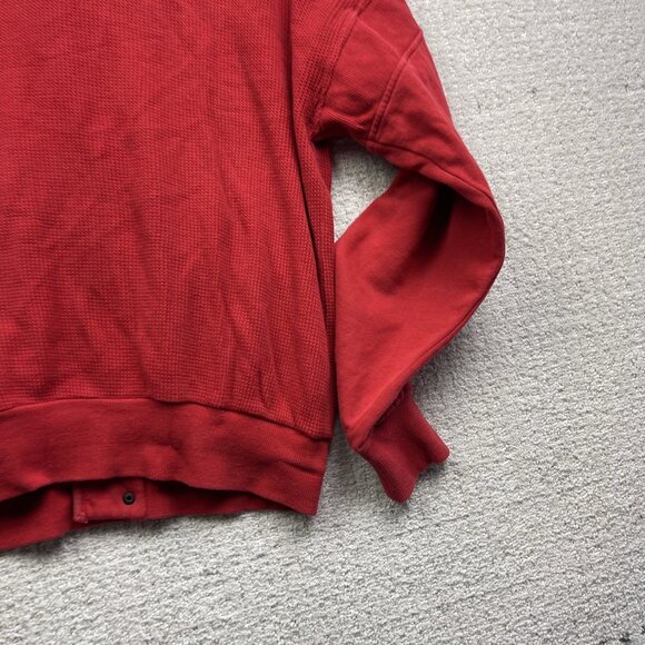 Vintage Yves Saint Laurent Menswear Waffle Knit Button Up Jacket Sz L Fire Red - Picture 12 of 14